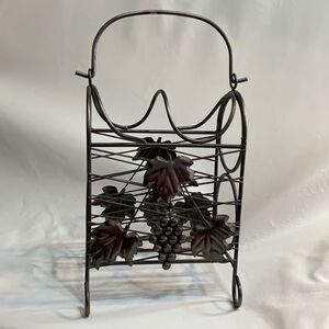 Grapevine Wrought Iron 2 Bottle Wine Rack Storage Holder Home Bar Entertaining